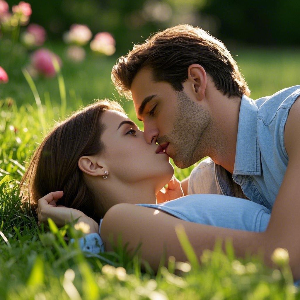A couple holding hands while engaging in deeper intimacy, representing the second base in dating.