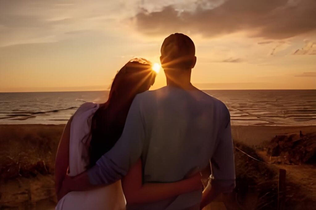 Is Marriage a Romantic Relationship? Romantic sunset walk for couples