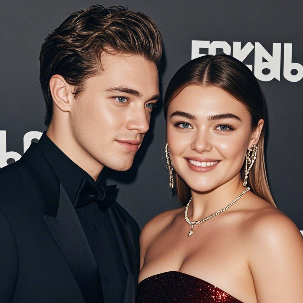 Florence Pugh and Finn Cole together at a red-carpet event, radiating chemistry