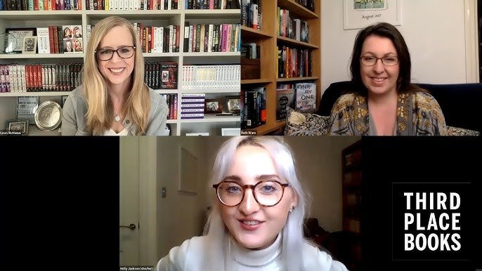 Holly Jackson sharing insights on the significance of love life books in modern literature during a virtual event.