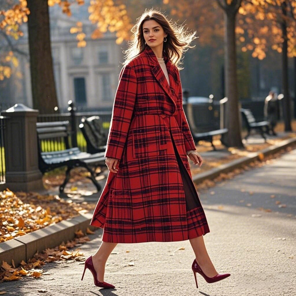 Stylish woman in a bold red blazer, showcasing confidence post-breakup.