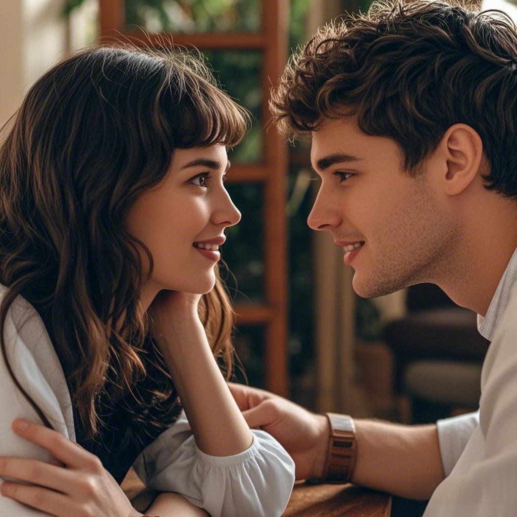 A couple engaged in deep conversation, showcasing building emotional connection to make a girl like you.