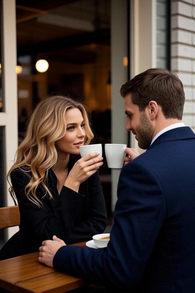 A couple enjoying a coffee date, illustrating successful relationship-building tips.