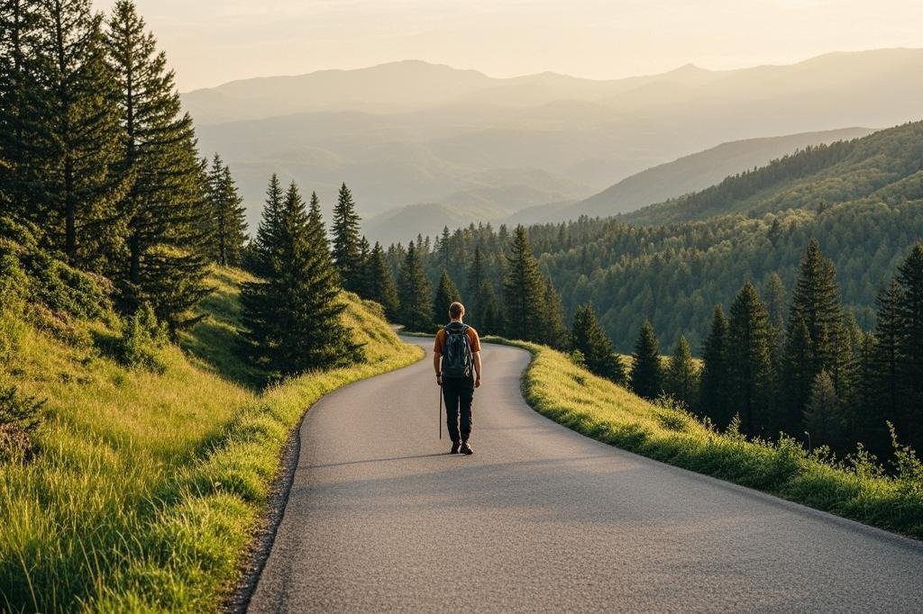 A scenic hiking trail, symbolizing new beginnings and rediscovery.