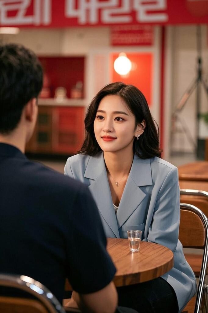 Singles interacting in a Kdrama dating show setting