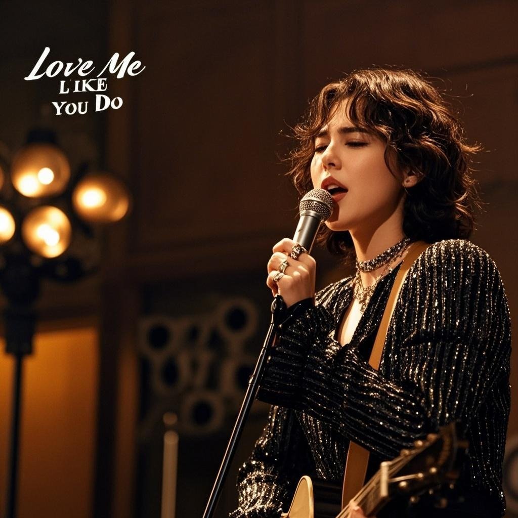 A still from the music video of "Love Me Like You Do," blending emotional lyrics with cinematic imagery.