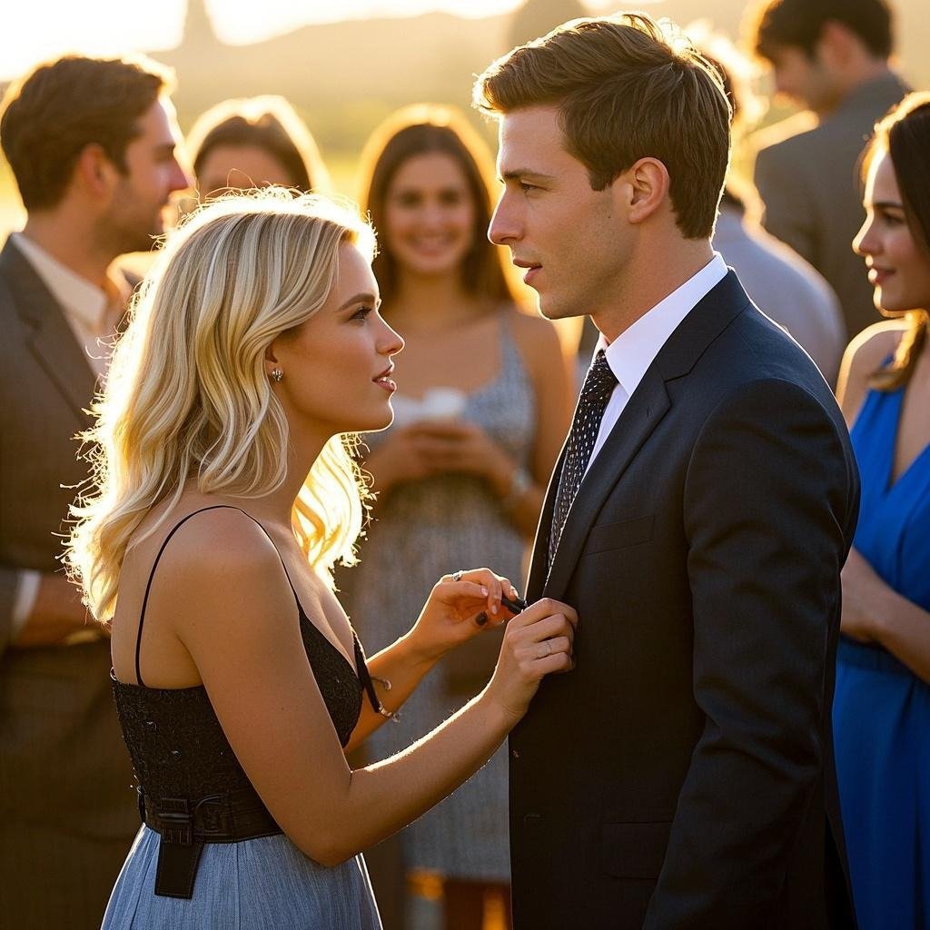 Friends introducing a woman to a potential boyfriend.