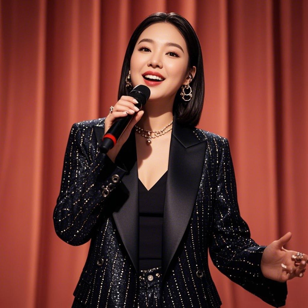 Park Na Rae performing on her Netflix comedy special Glamour Warning