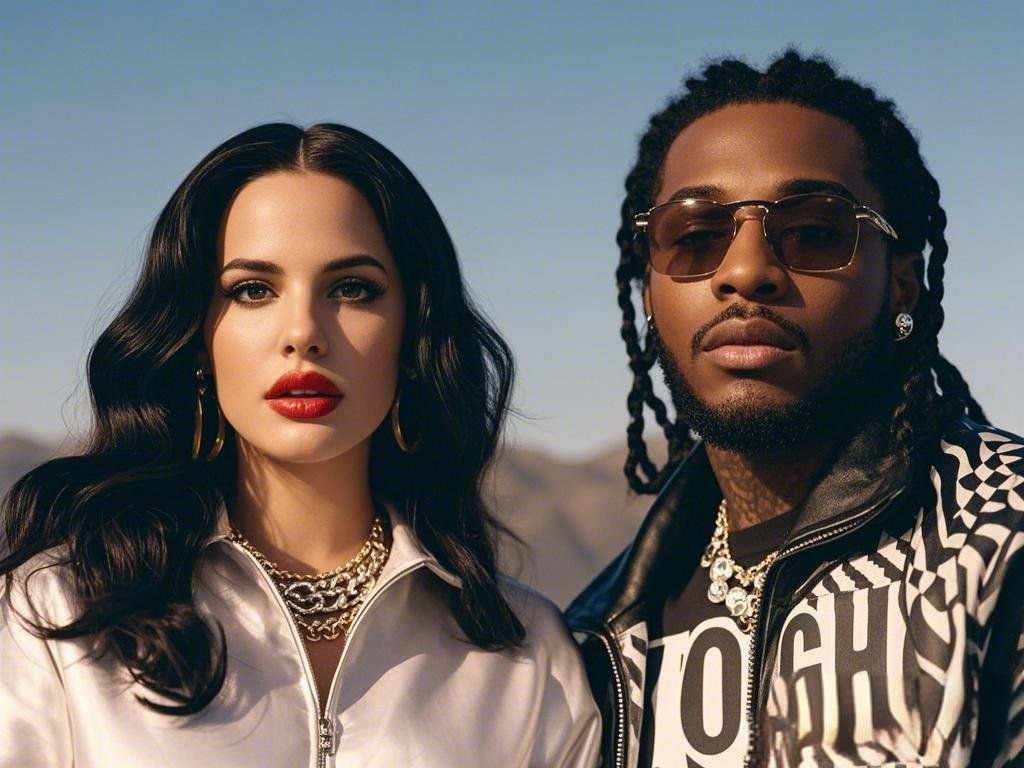 Quavo and Lana Del Rey in the "Tough" music video