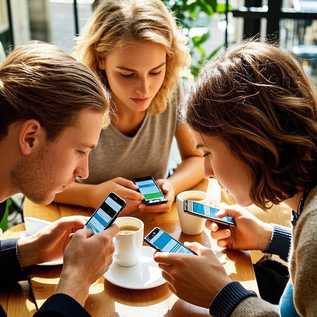 Friends texting and sharing random fun questions to stay connected