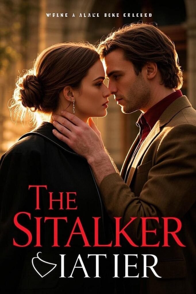 Lover Trapped in Stalker's Romance: The Allure and Impact:A gripping moment between two characters in a stalker romance book cover.