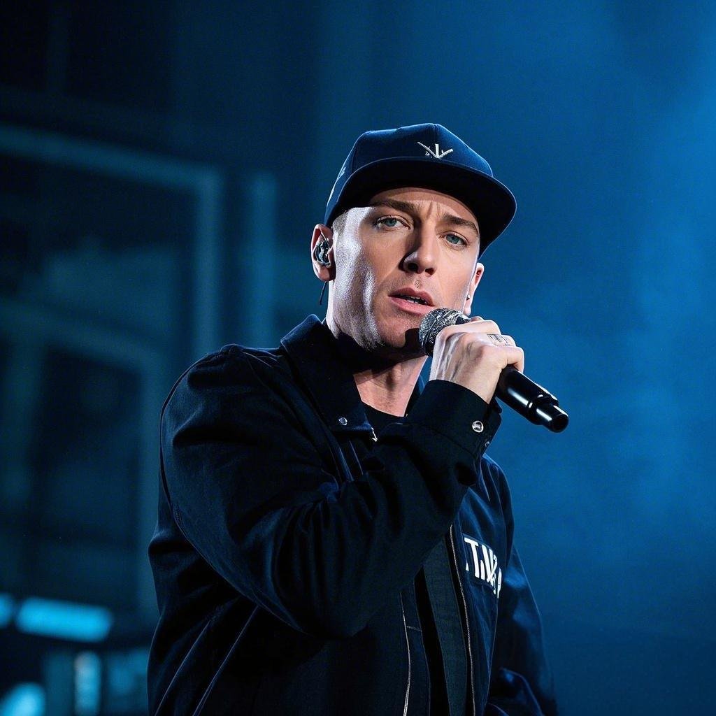 Who is Eminem dating? Eminem performing live on stage during his 2024 tour.