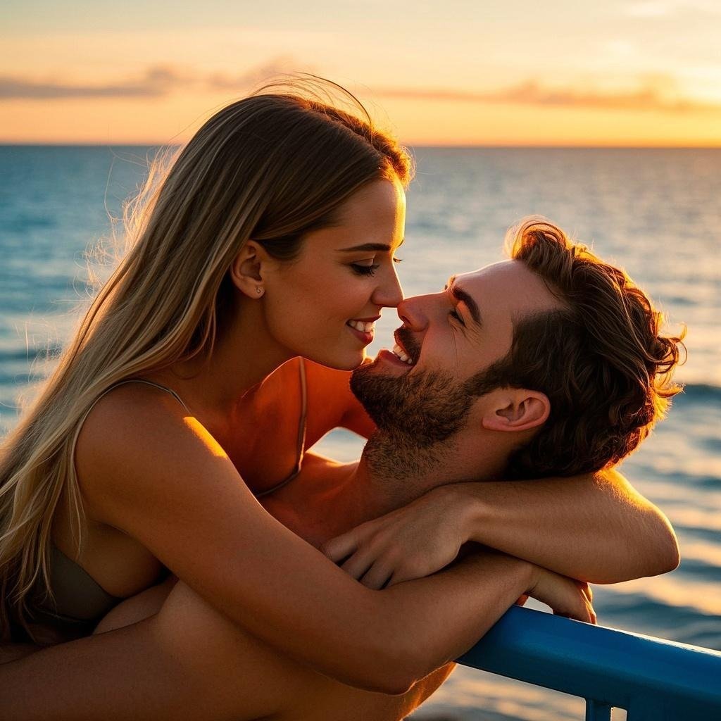 A couple smiling while exchanging heartfelt words of affirmation, showcasing love and connection.
