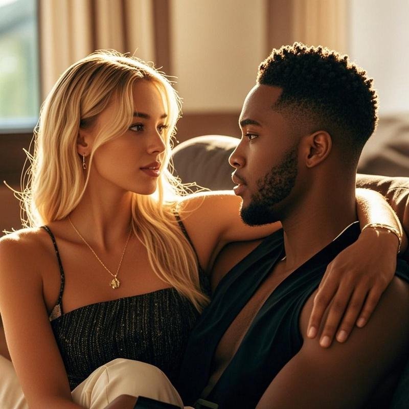 Couple having a heartfelt conversation about boundaries, representing "BF protects me"
