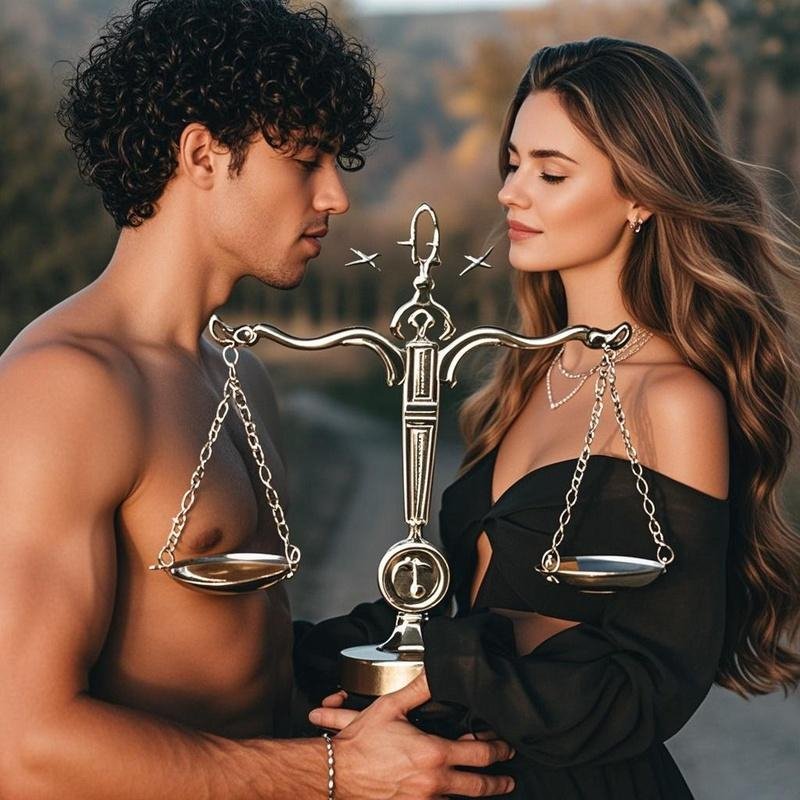 Couple representing Libra and Scorpio compatibility, showing emotional connection